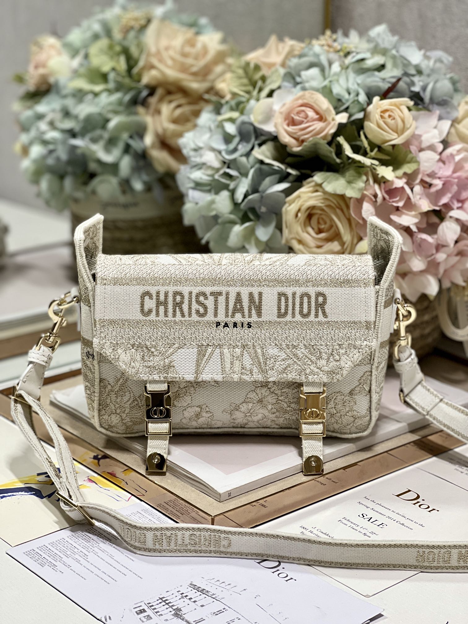 Christian Dior Small Diorcamp Bag Beige For Women 9in/ 23cm