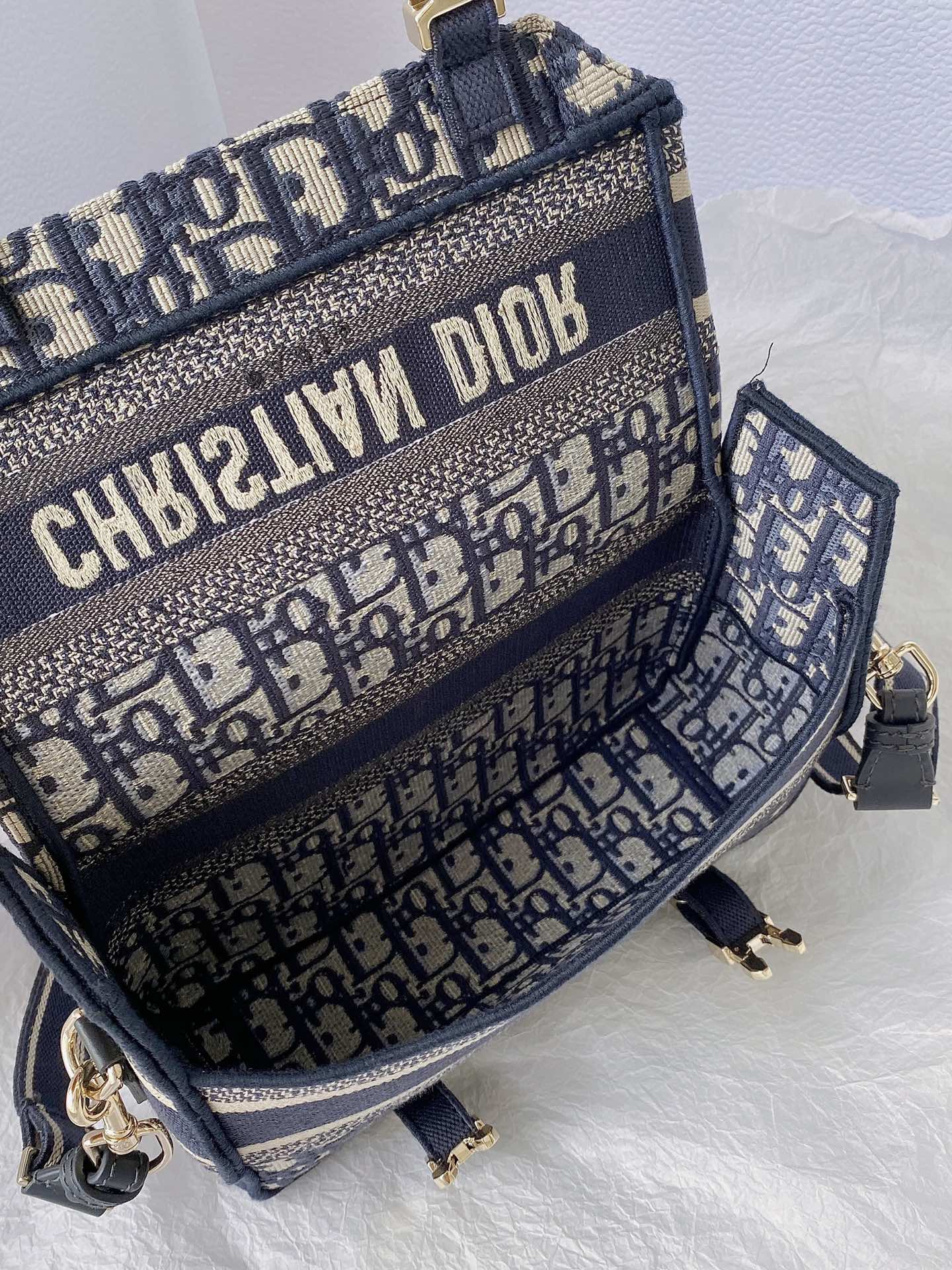 Christian Dior Small DIORCAMP Bag Blue Dior Oblique Embroidery, Blue, For Women Women’s Handbags, Shoulder Bags, Crossbody Bags, 23cm CDORIW_