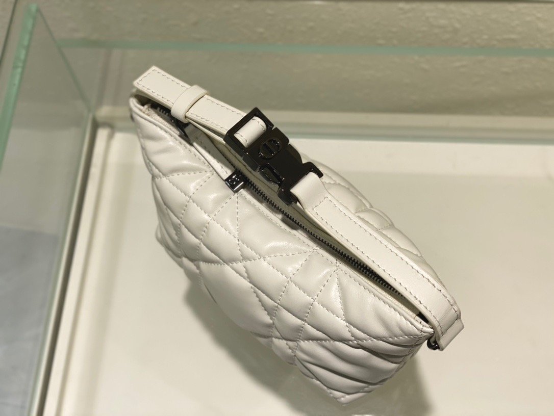 Christian Dior Small DiorTravel Nomad Pouch White, For Women, Women’s Handbags 6in/15cm CDBMIG_