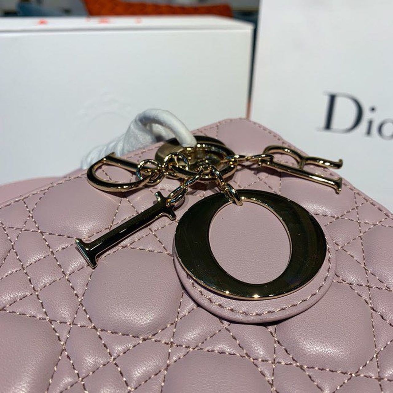 Christian Dior Small Lady Dior Bag Gold Toned Hardware Lotus Pearlescent For Women 8in/20cm CD