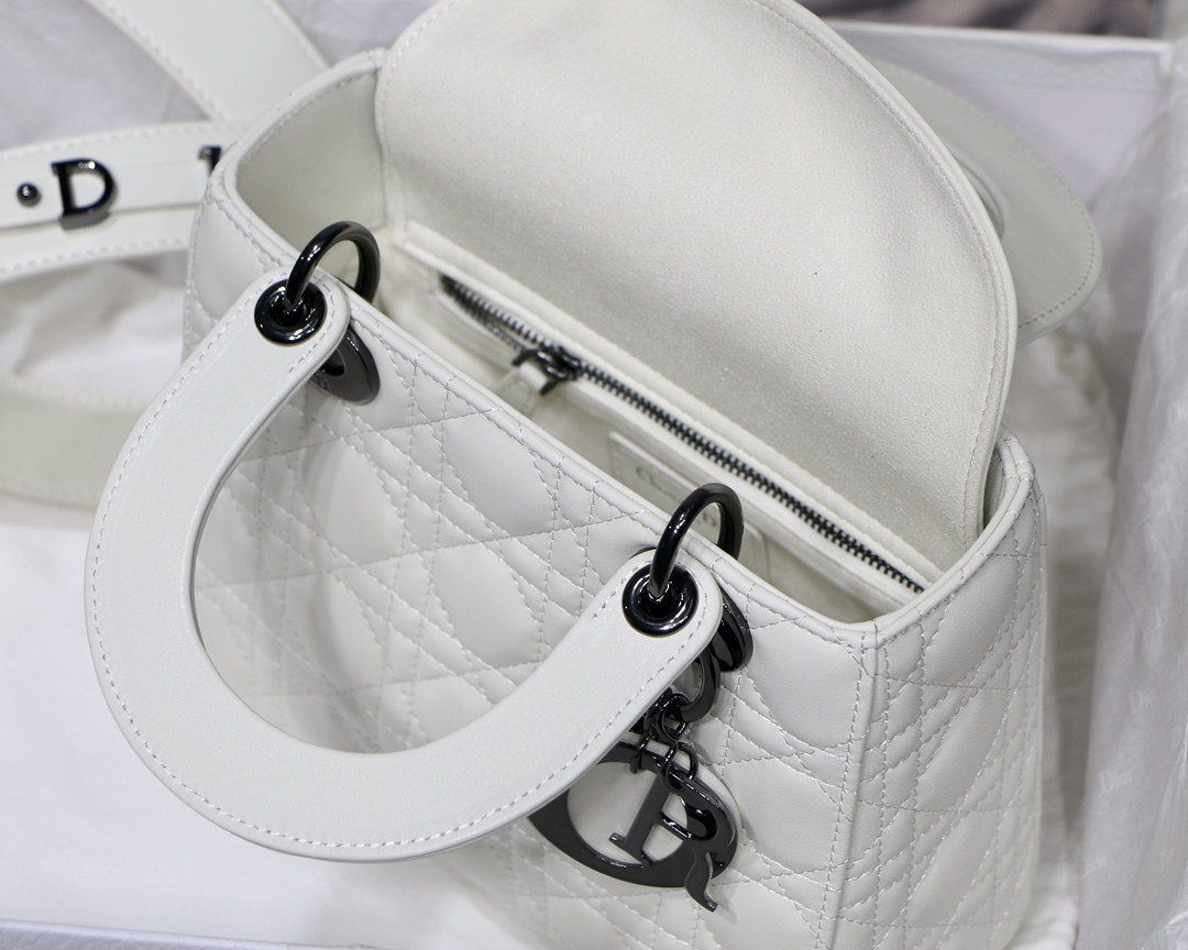 Christian Dior Small Lady Dior My Abcdior Bag Black/Grey/White For Women 8in/20cm