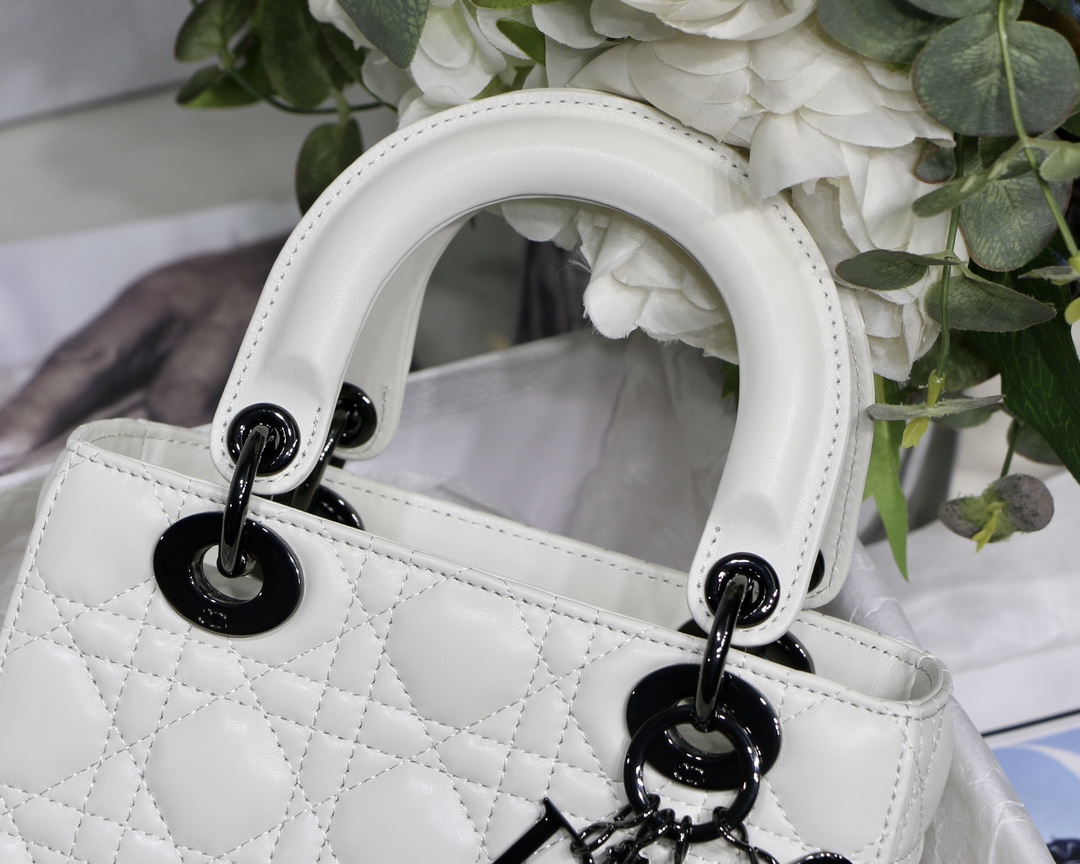 Christian Dior Small Lady Dior My Abcdior Bag Black/Grey/White For Women 8in/20cm
