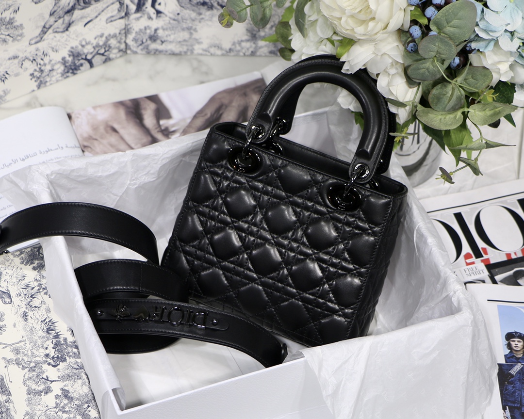 Christian Dior Small Lady Dior My Abcdior Bag Black/Grey/White For Women 8in/20cm