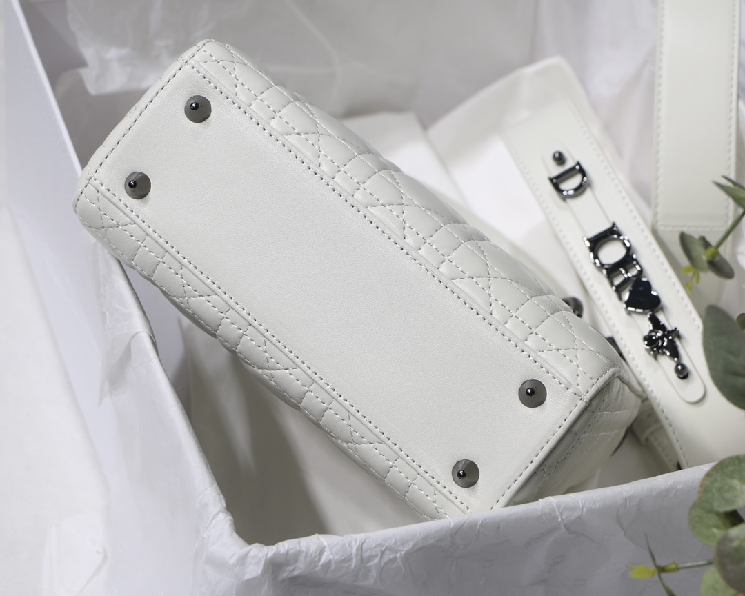 Christian Dior Small Lady Dior My Abcdior Bag Black/Grey/White For Women 8in/20cm