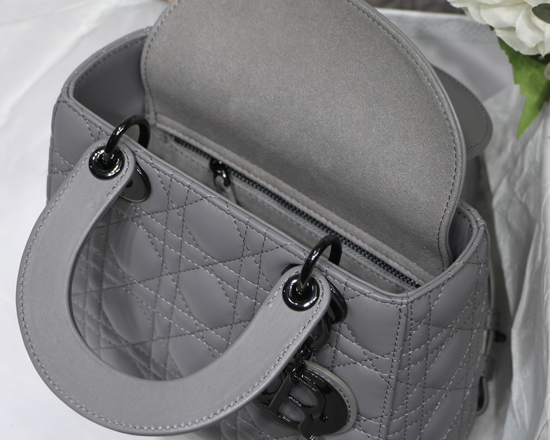 Christian Dior Small Lady Dior My Abcdior Bag Black/Grey/White For Women 8in/20cm