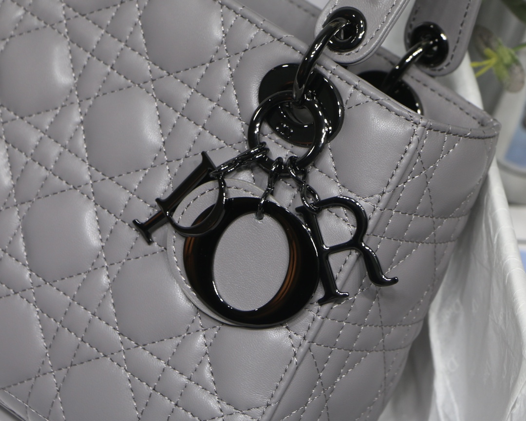 Christian Dior Small Lady Dior My Abcdior Bag Black/Grey/White For Women 8in/20cm