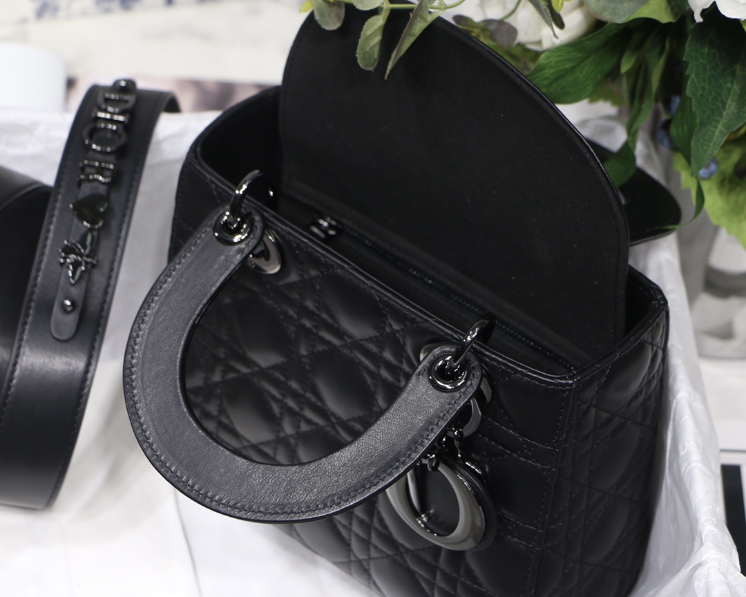 Christian Dior Small Lady Dior My Abcdior Bag Black/Grey/White For Women 8in/20cm