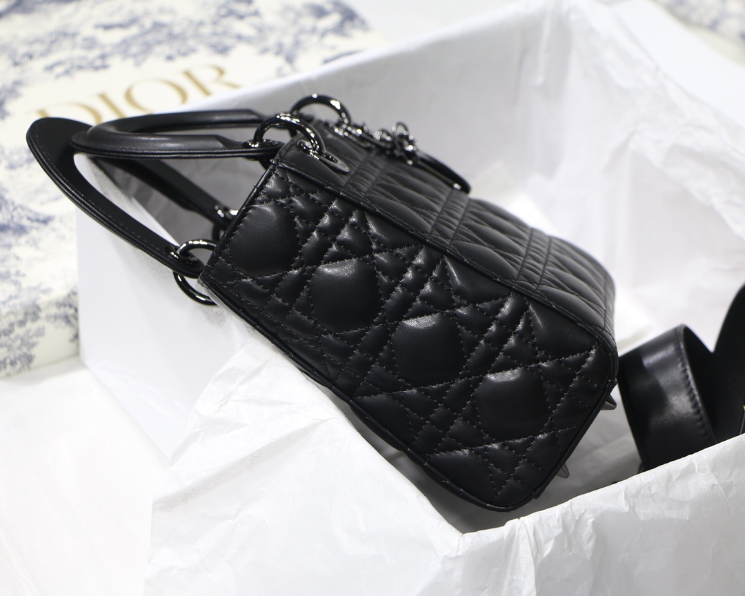 Christian Dior Small Lady Dior My Abcdior Bag Black/Grey/White For Women 8in/20cm
