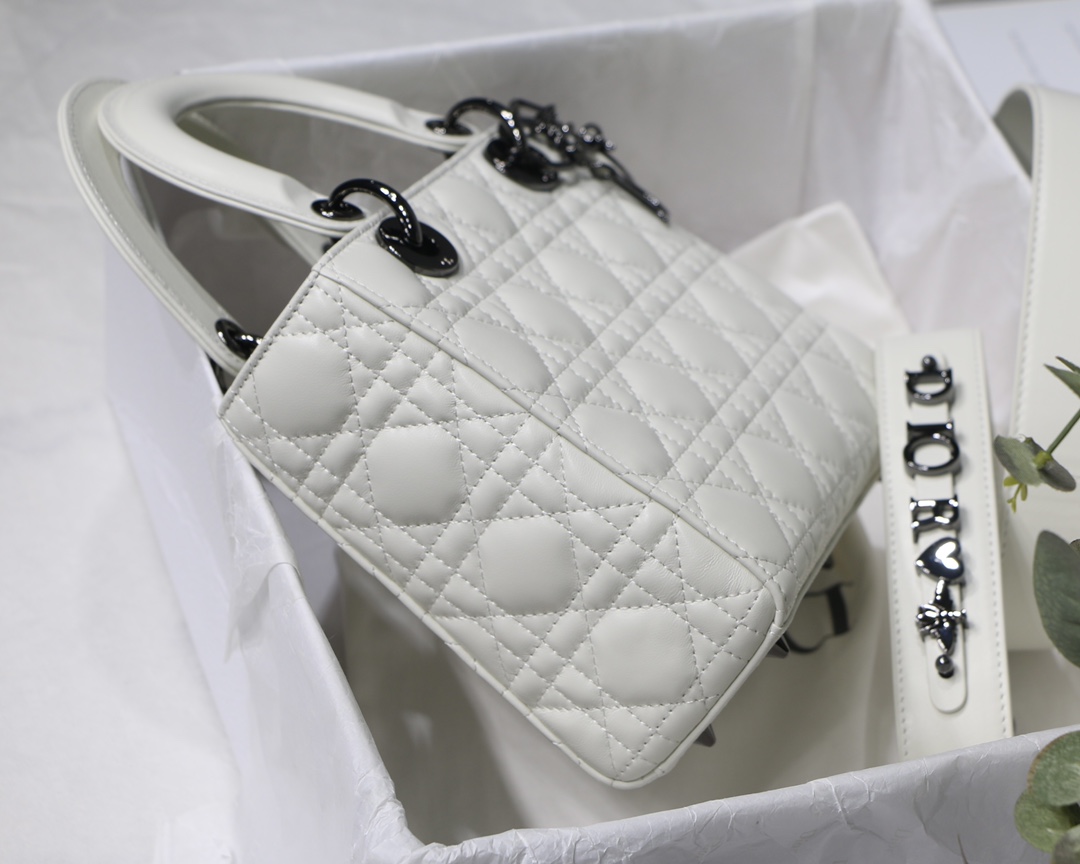 Christian Dior Small Lady Dior My Abcdior Bag Black/Grey/White For Women 8in/20cm