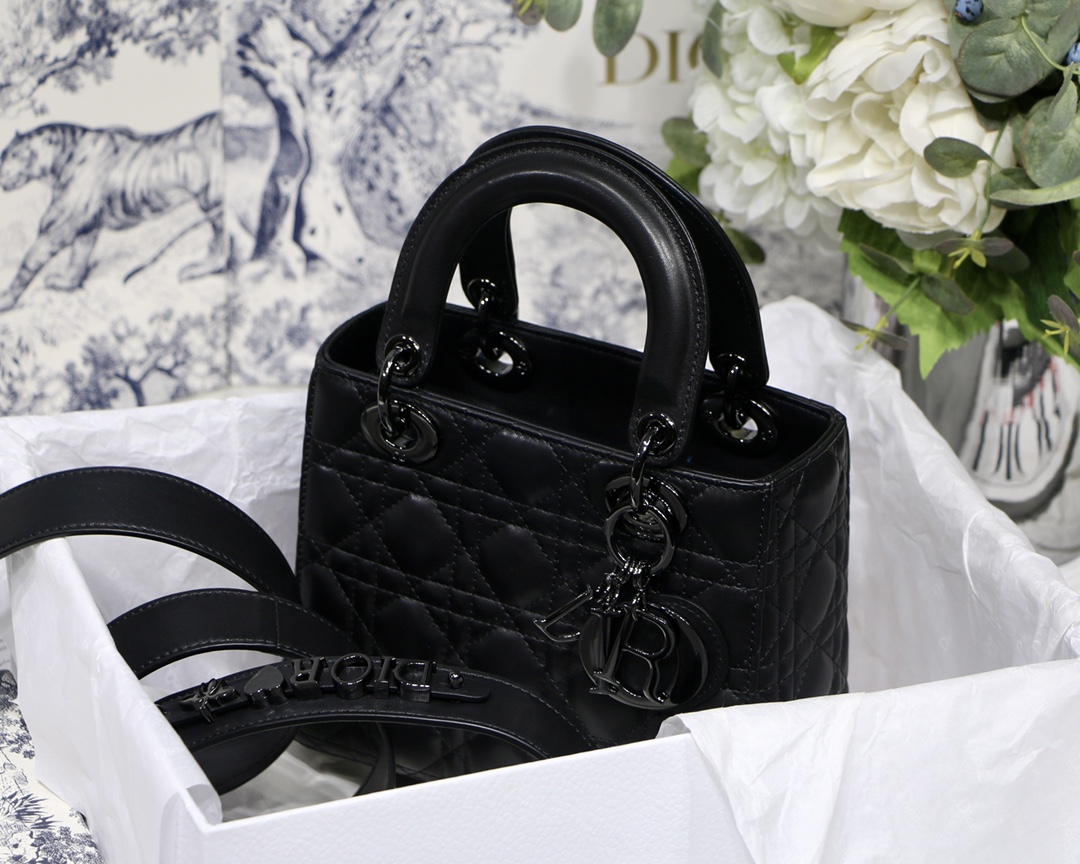 Christian Dior Small Lady Dior My Abcdior Bag Black/Grey/White For Women 8in/20cm