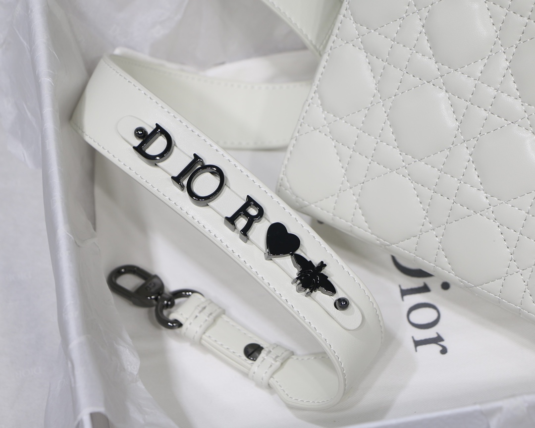 Christian Dior Small Lady Dior My Abcdior Bag Black/Grey/White For Women 8in/20cm