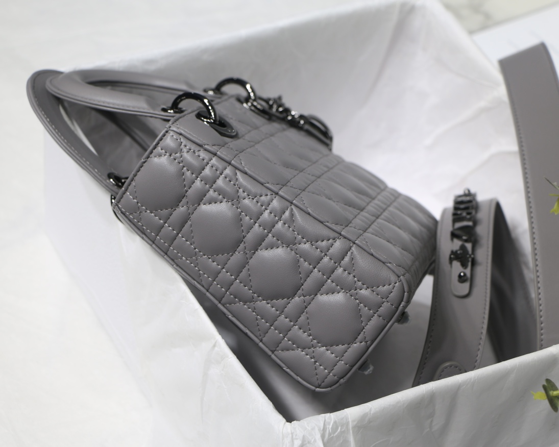 Christian Dior Small Lady Dior My Abcdior Bag Black/Grey/White For Women 8in/20cm