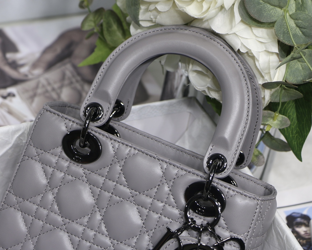 Christian Dior Small Lady Dior My Abcdior Bag Black/Grey/White For Women 8in/20cm