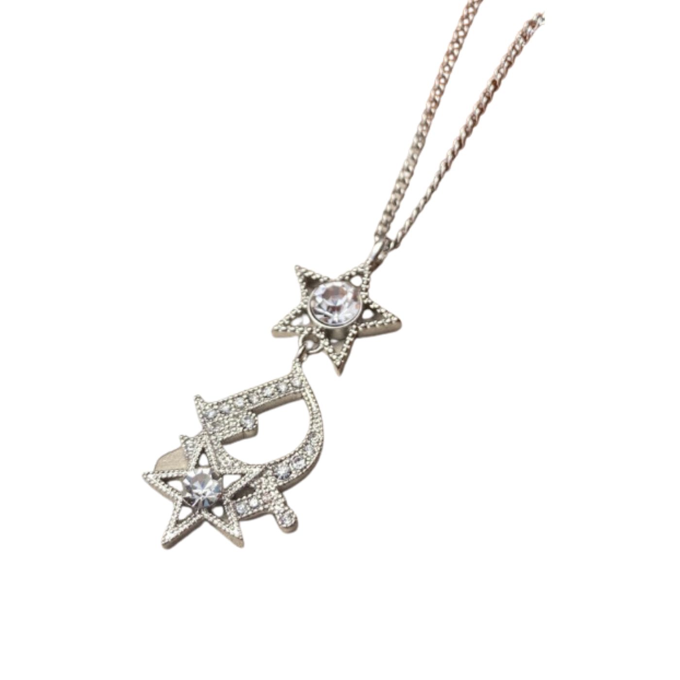 Christian Dior Star Necklace Silver For Women