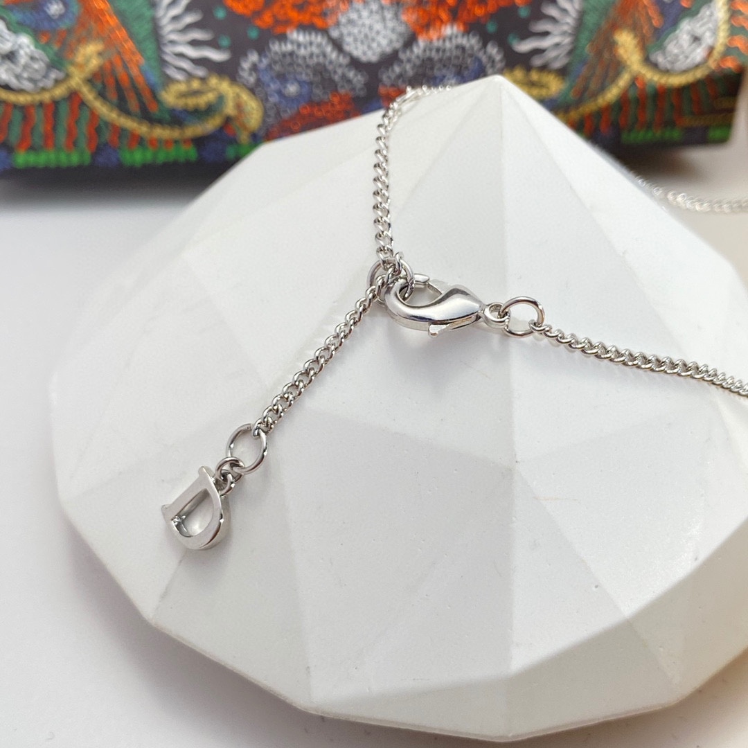 Christian Dior Star Necklace Silver For Women
