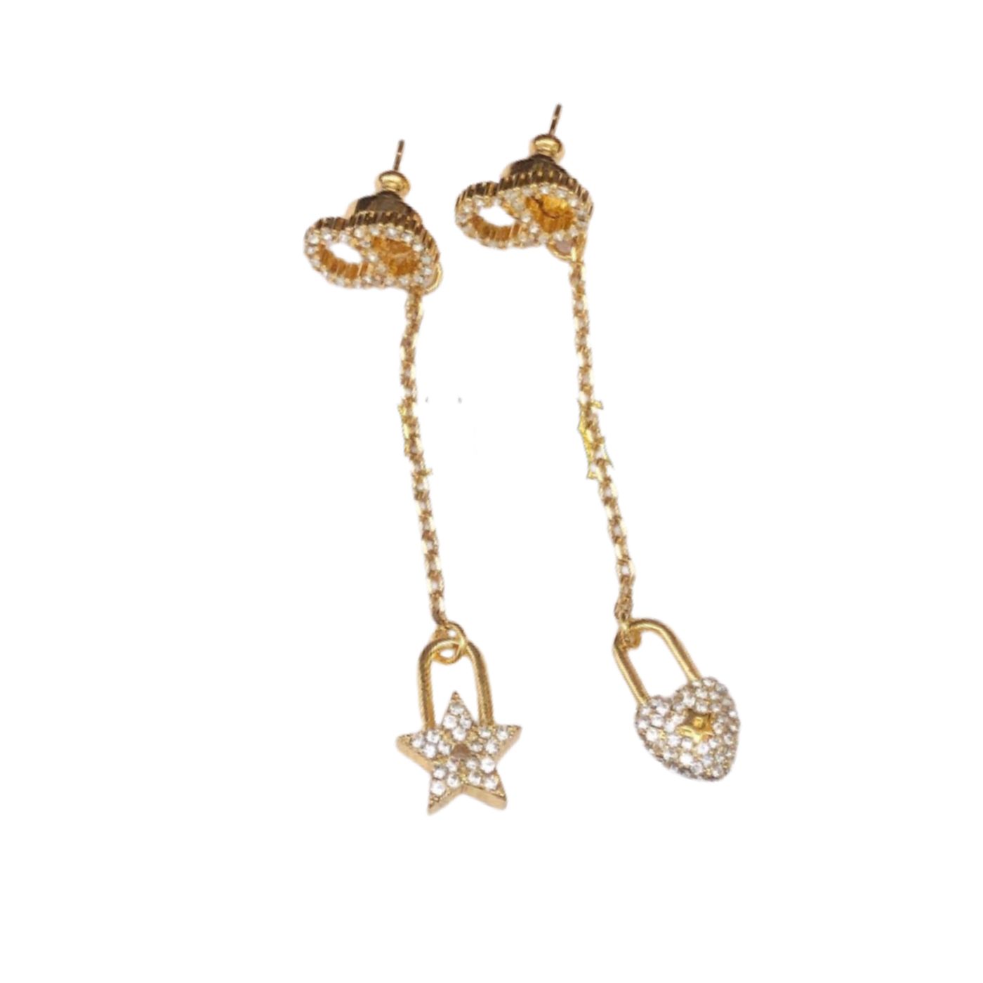 Christian Dior Tassel Earrings Gold For Women