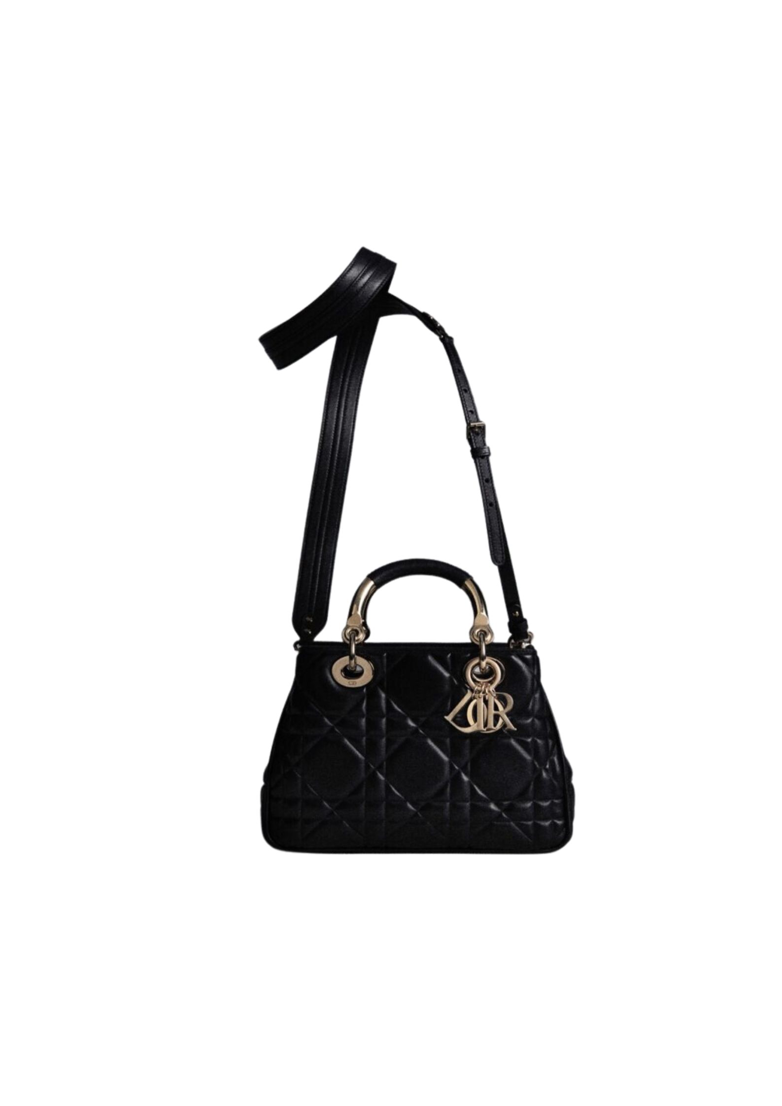Christian Dior The Medium Lady 95.22 Bag Black/White/Grey For Women 9.5in/ 24cm