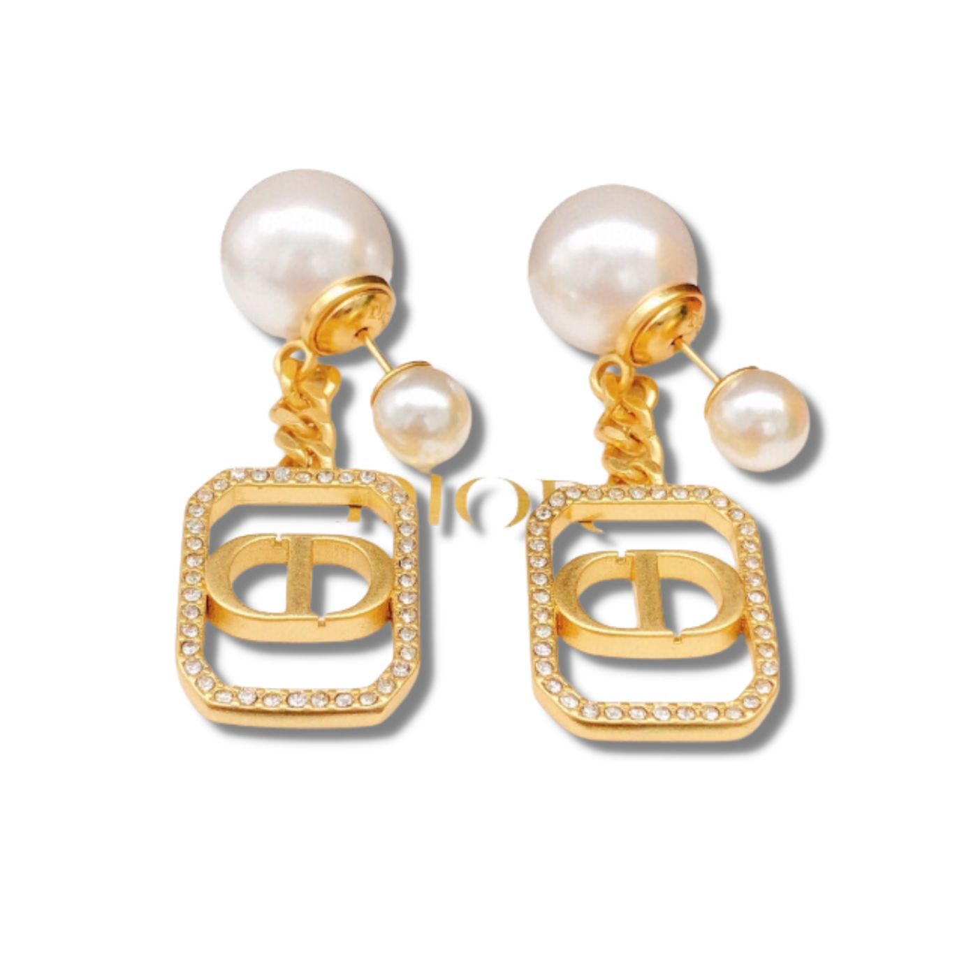 Christian Dior Tribal Earrings Gold For Women