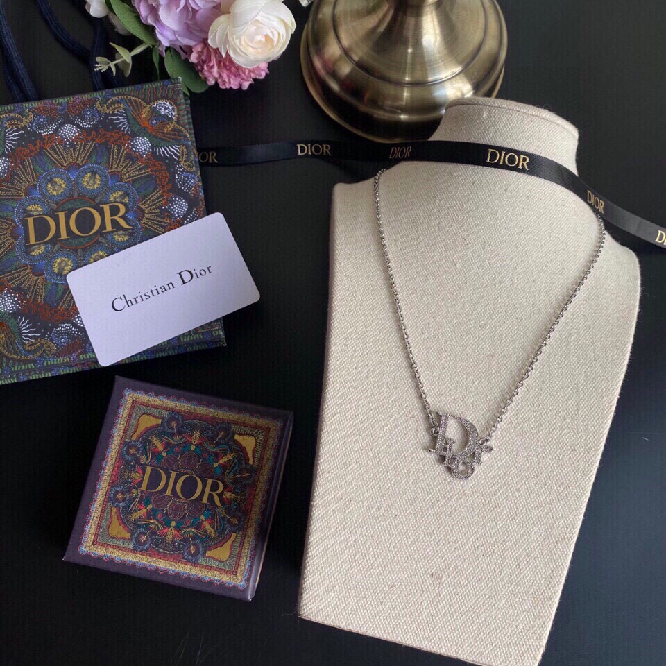 Christian Dior Vintage Necklace Silver For Women