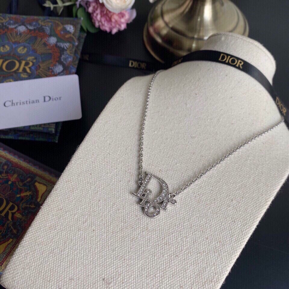 Christian Dior Vintage Necklace Silver For Women