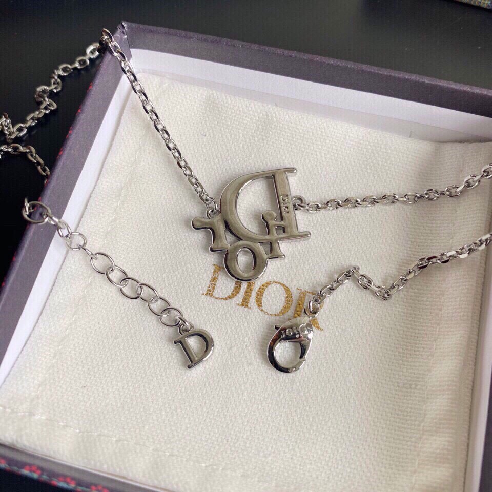 Christian Dior Vintage Necklace Silver For Women