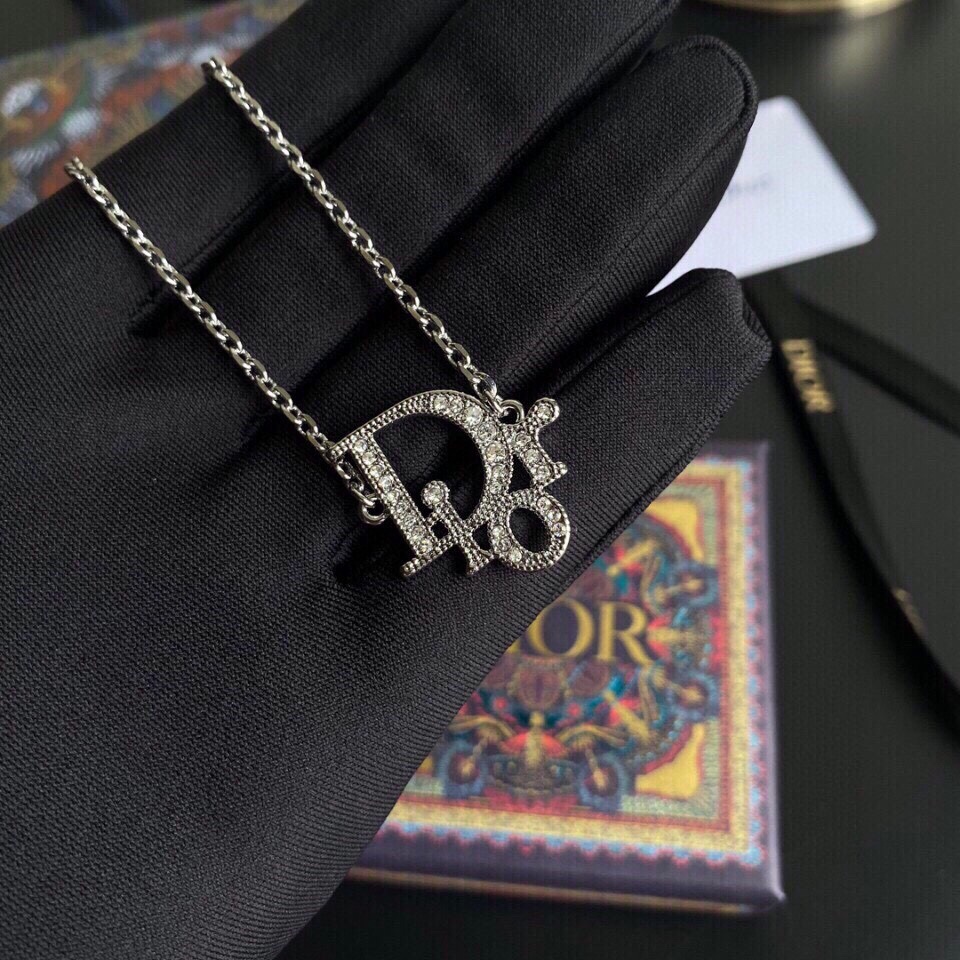 Christian Dior Vintage Necklace Silver For Women