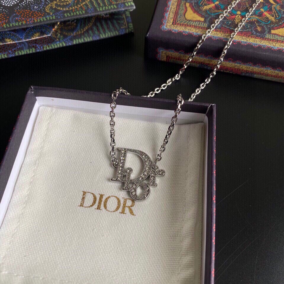Christian Dior Vintage Necklace Silver For Women