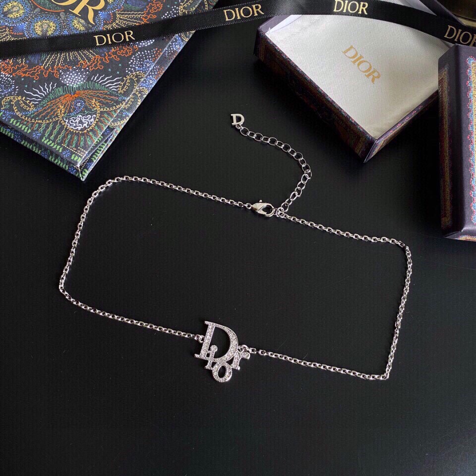 Christian Dior Vintage Necklace Silver For Women
