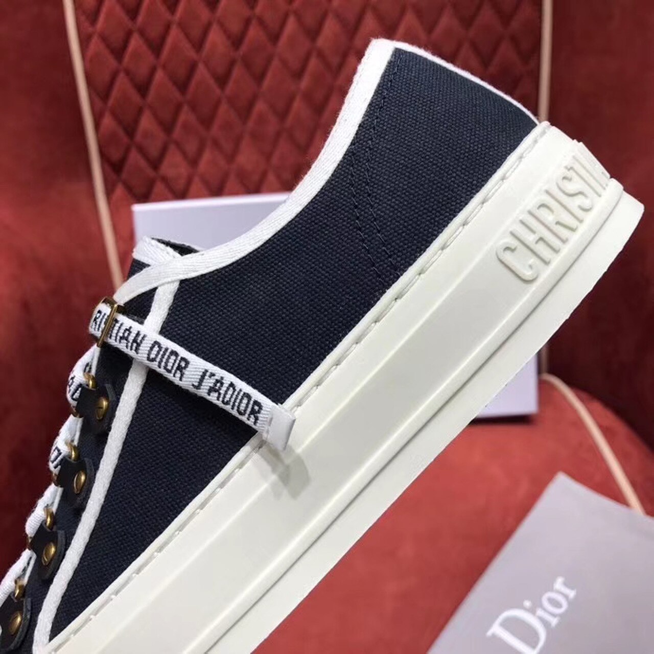 Christian Dior Walk’n’Dior Sneaker Black Cotton Canvas Black For Women CD KCK177CVA_S12X