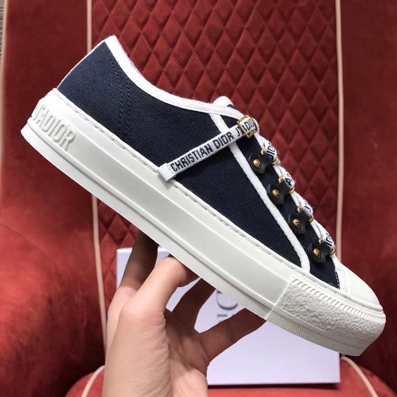 Christian Dior Walk’n’Dior Sneaker Black Cotton Canvas Black For Women CD KCK177CVA_S12X