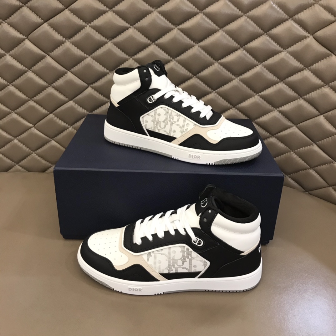 Christian Dior Women’s B27 High-Top Sneaker Black And White For Women CD