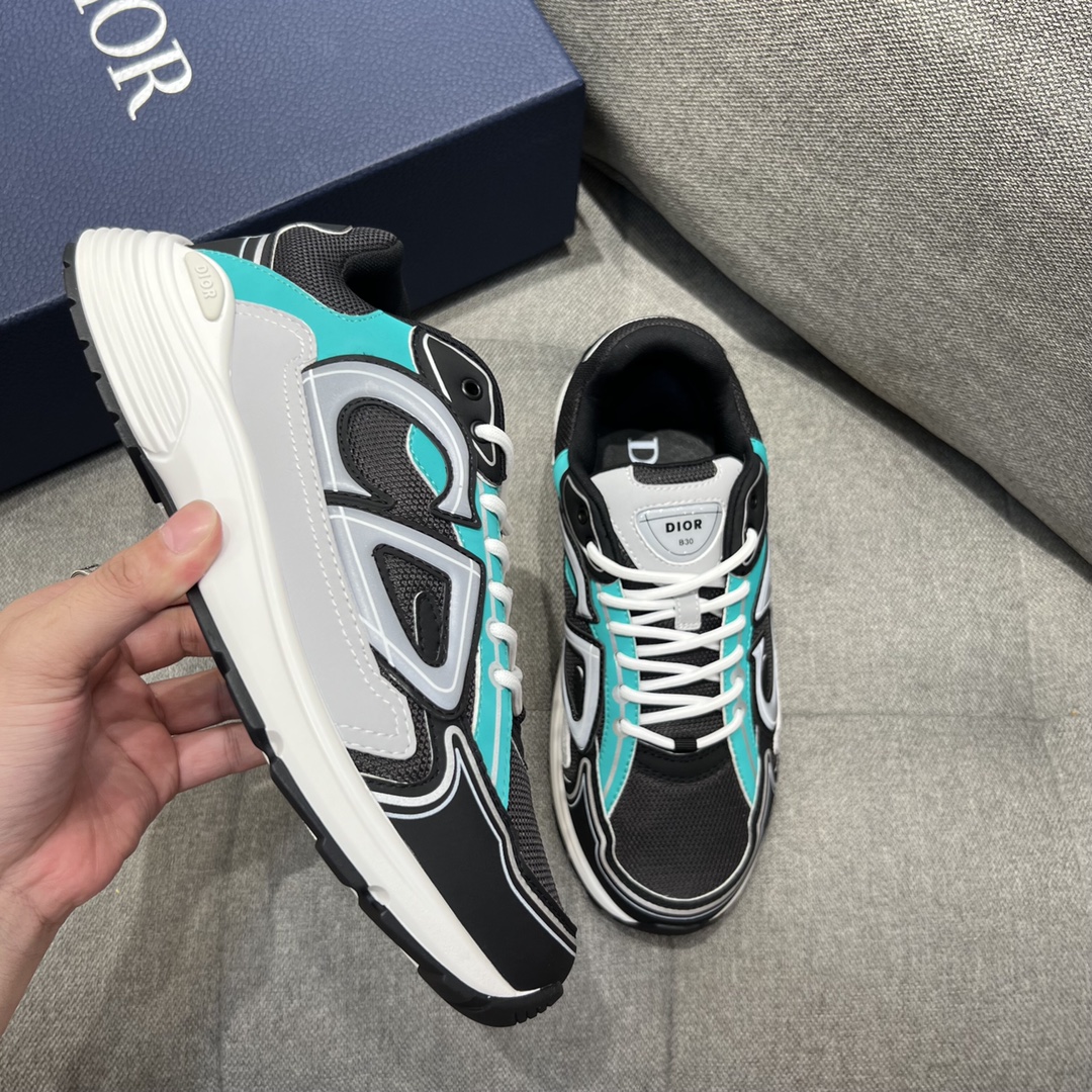 Christian Dior Women’s B30 Sneaker Gray Mesh And Green For Women CD