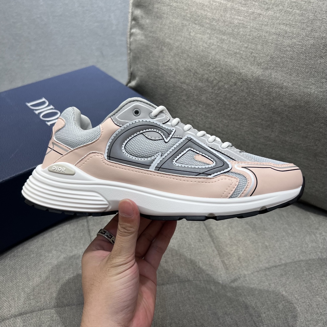 Christian Dior Women’s B30 Sneaker Gray Mesh And Light Pink For Women CD