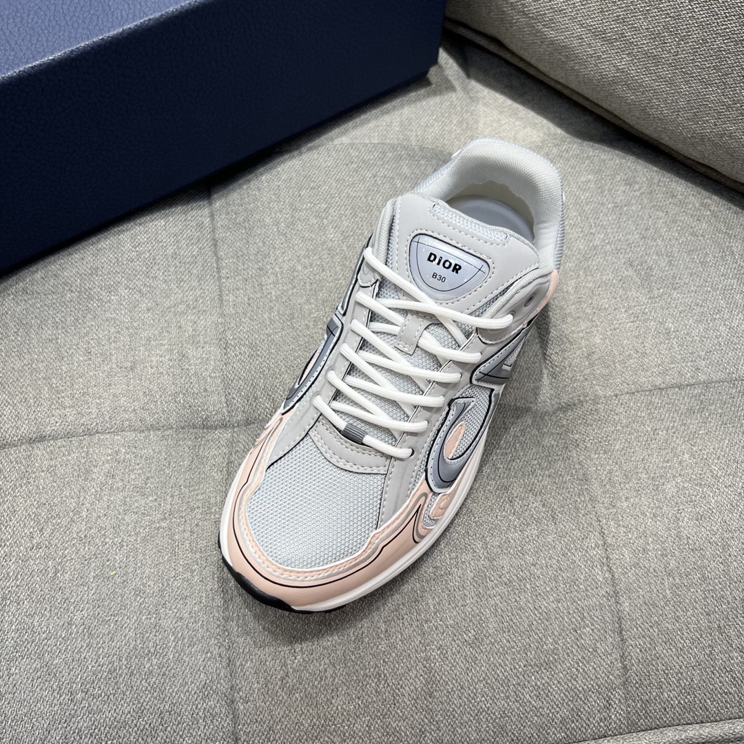 Christian Dior Women’s B30 Sneaker Gray Mesh And Light Pink For Women CD