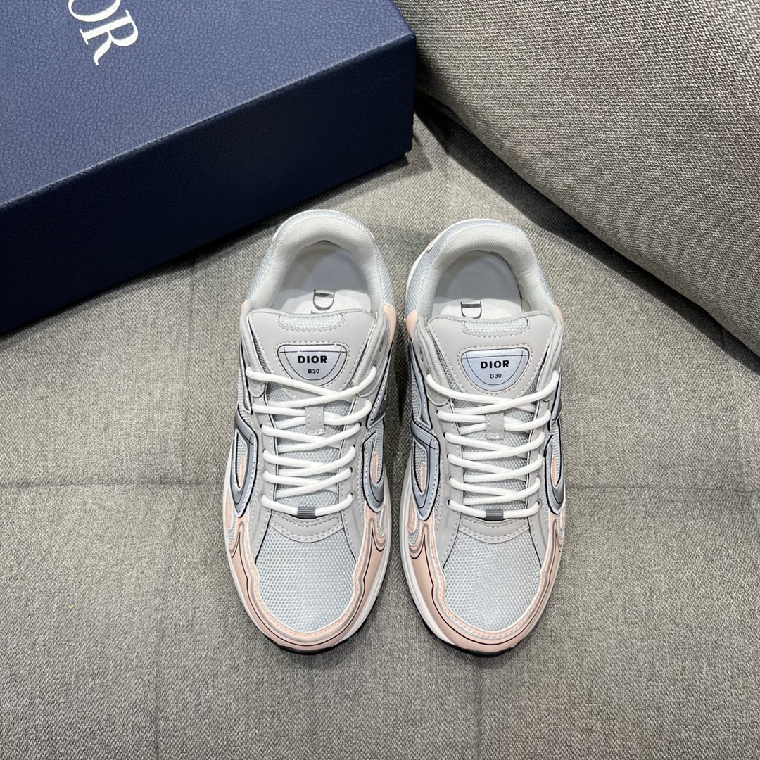 Christian Dior Women’s B30 Sneaker Gray Mesh And Light Pink For Women CD