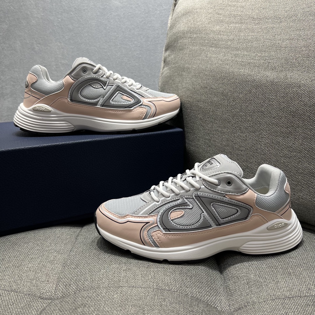 Christian Dior Women’s B30 Sneaker Gray Mesh And Light Pink For Women CD