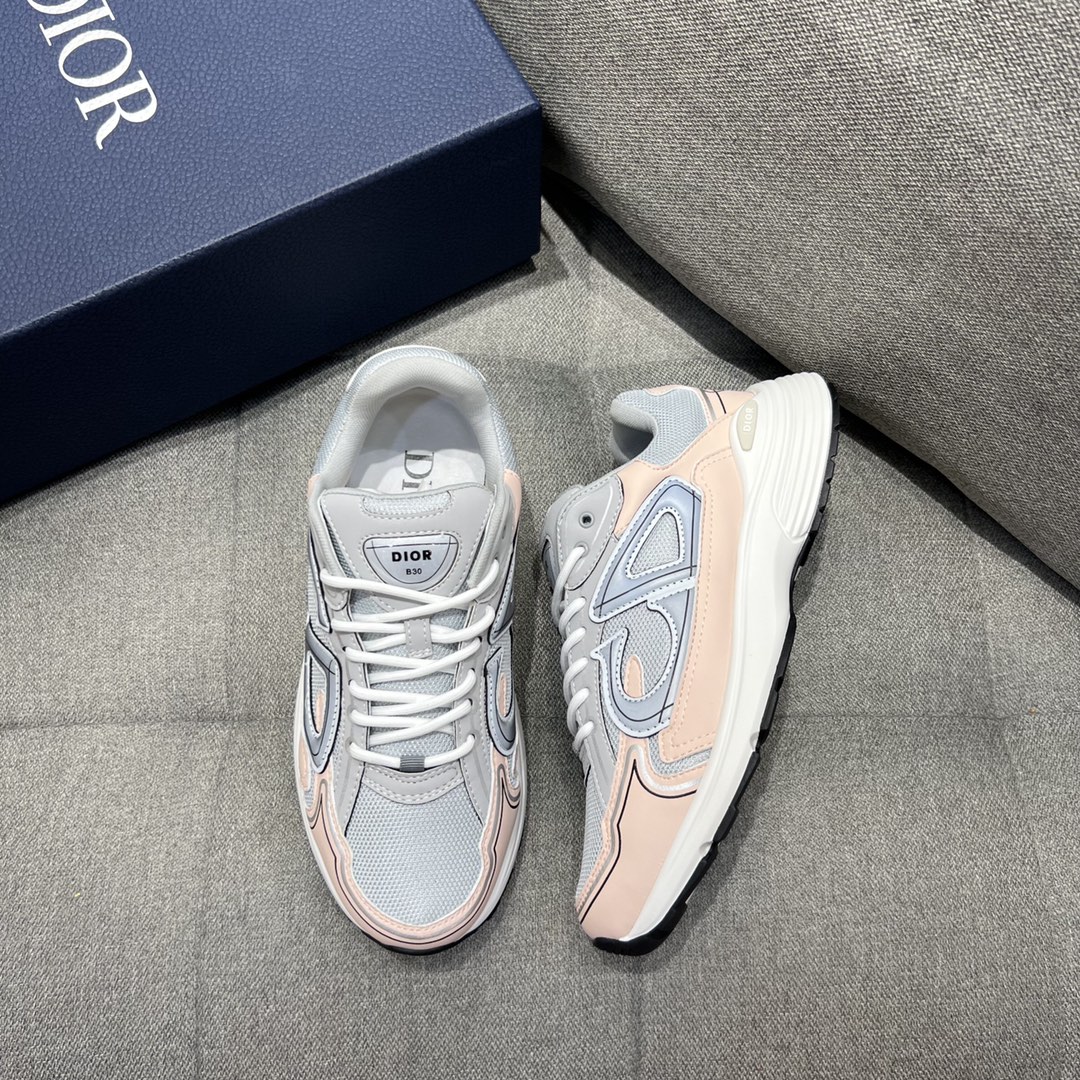 Christian Dior Women’s B30 Sneaker Gray Mesh And Light Pink For Women CD