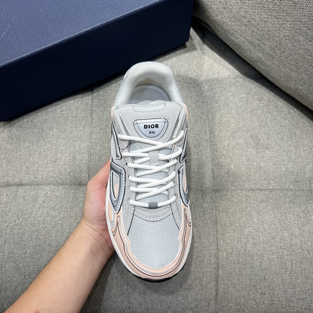 Christian Dior Women’s B30 Sneaker Gray Mesh And Light Pink For Women CD