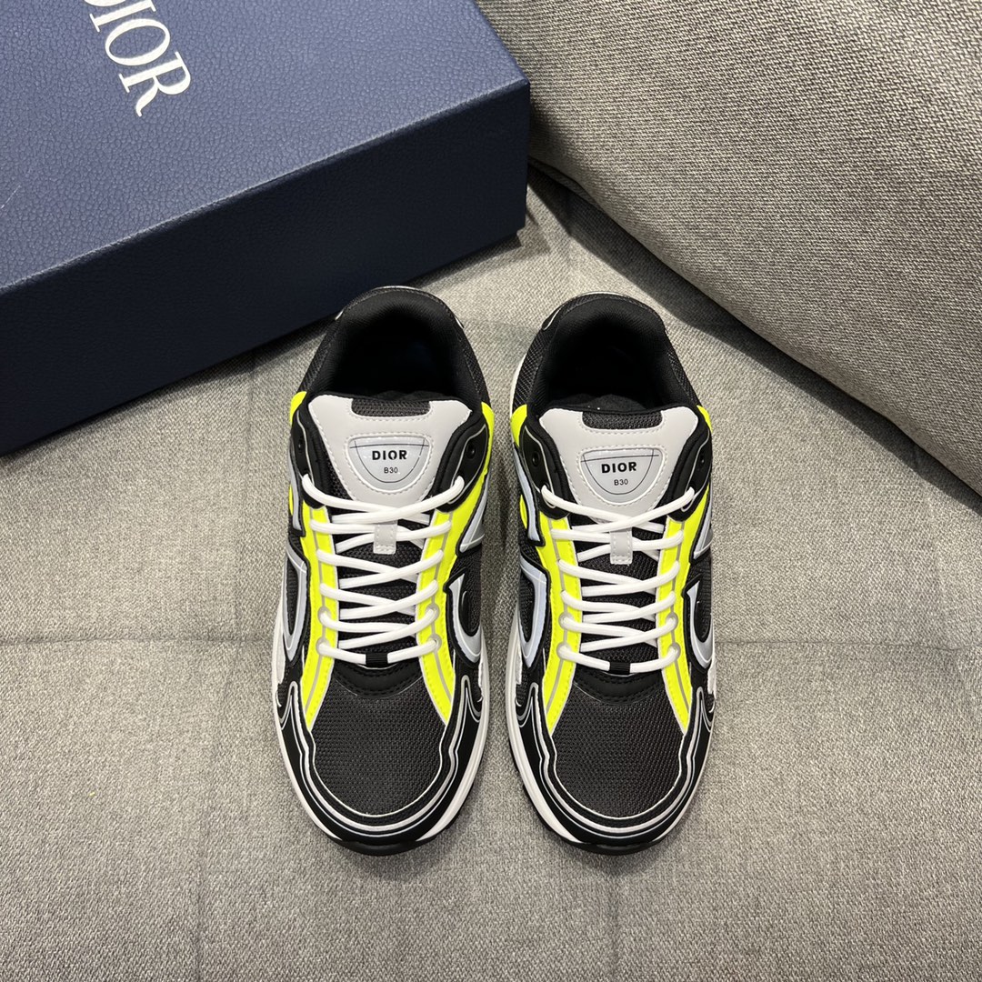 Christian Dior Women’s B30 Sneaker Gray Mesh And Yellow For Women CD