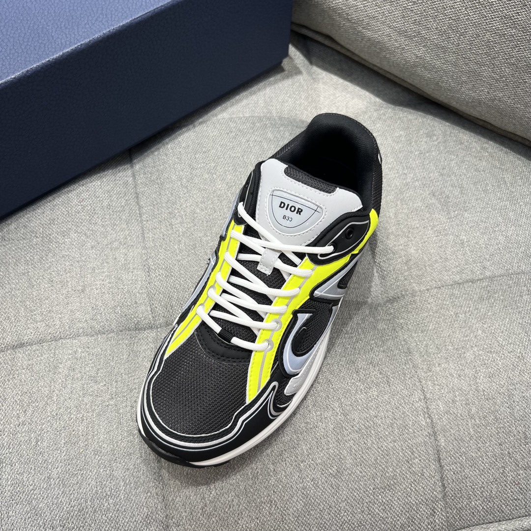 Christian Dior Women’s B30 Sneaker Gray Mesh And Yellow For Women CD