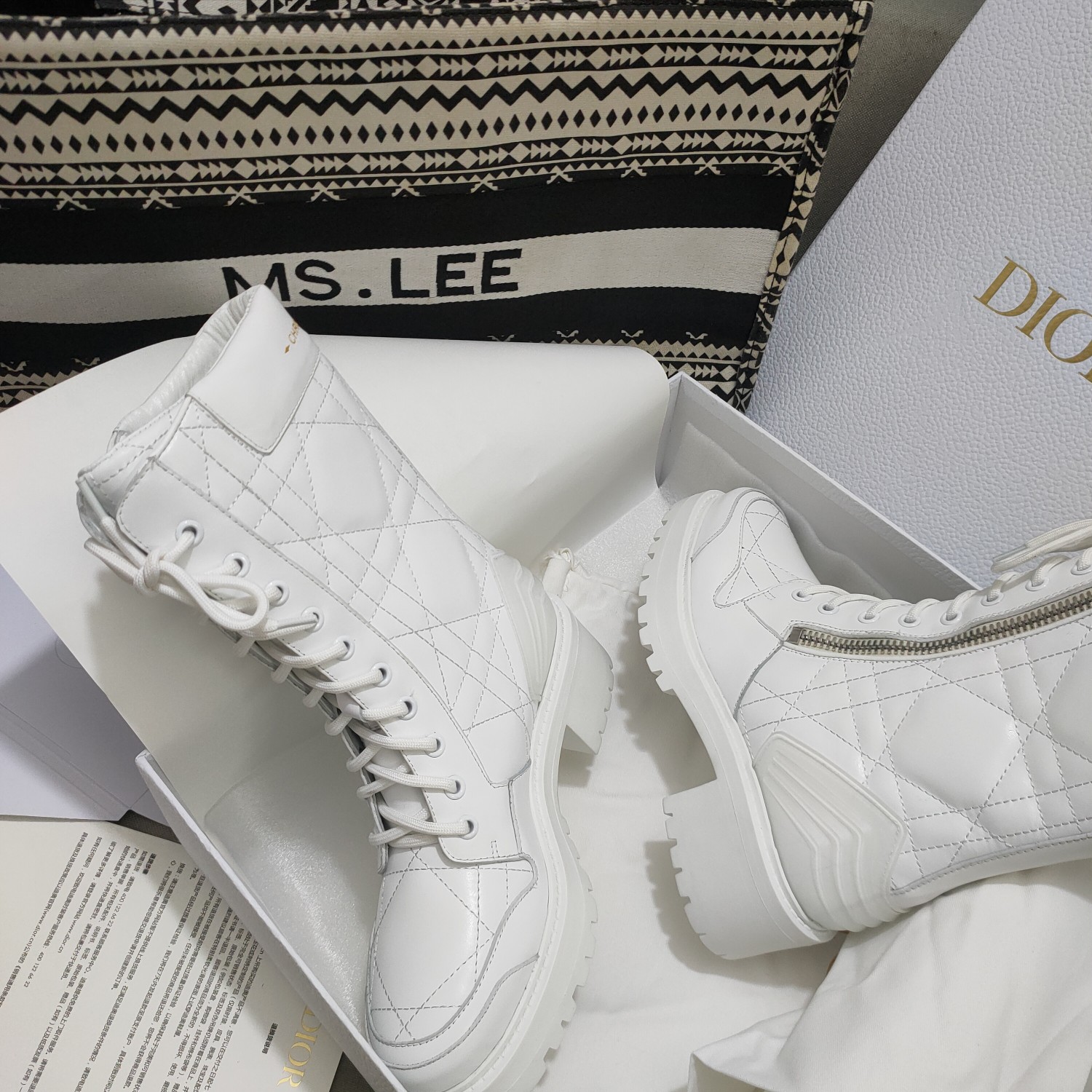 Christian Dior Women’s D-Leader Ankle Boot Bright White For Women CD