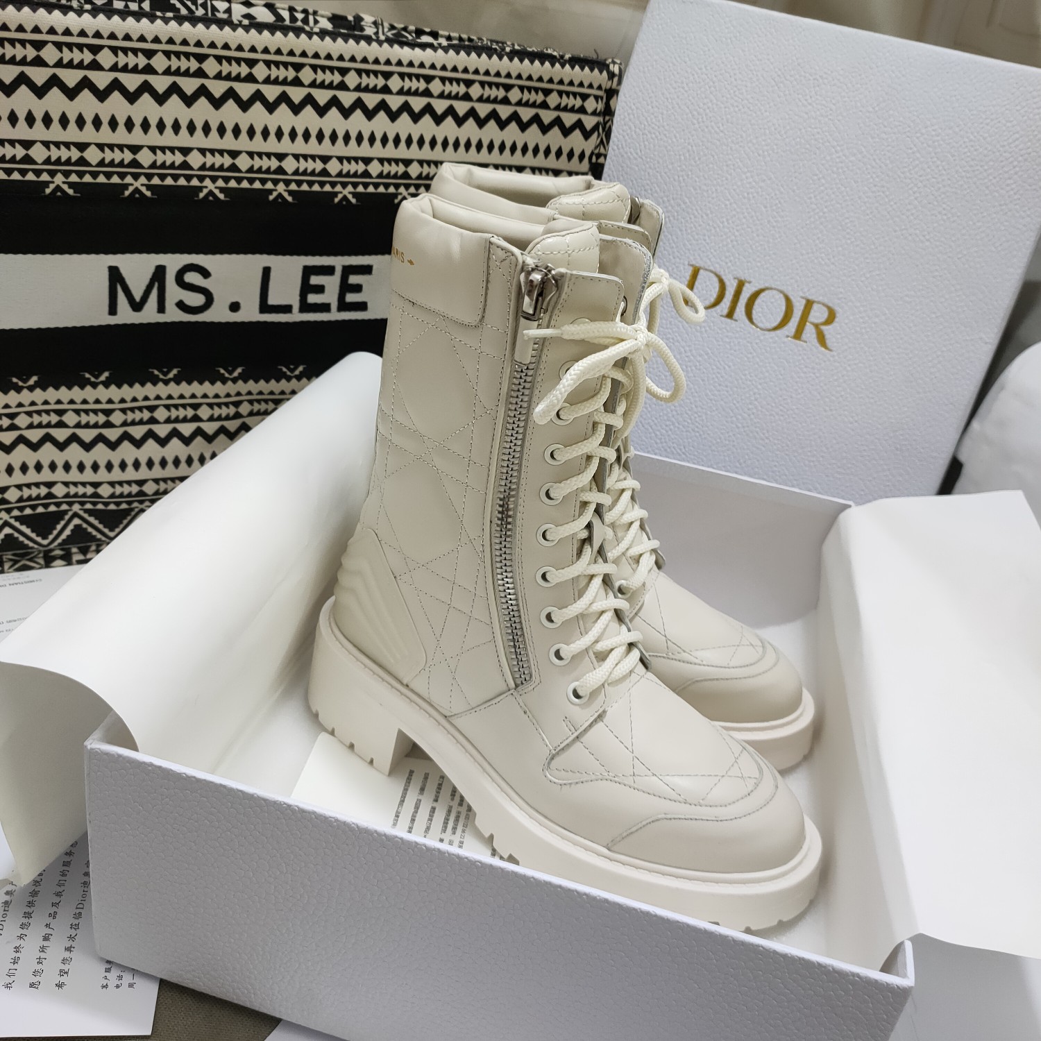 Christian Dior Women’s D-Leader Ankle Boot White For Women CD KCI733CQC_S03W
