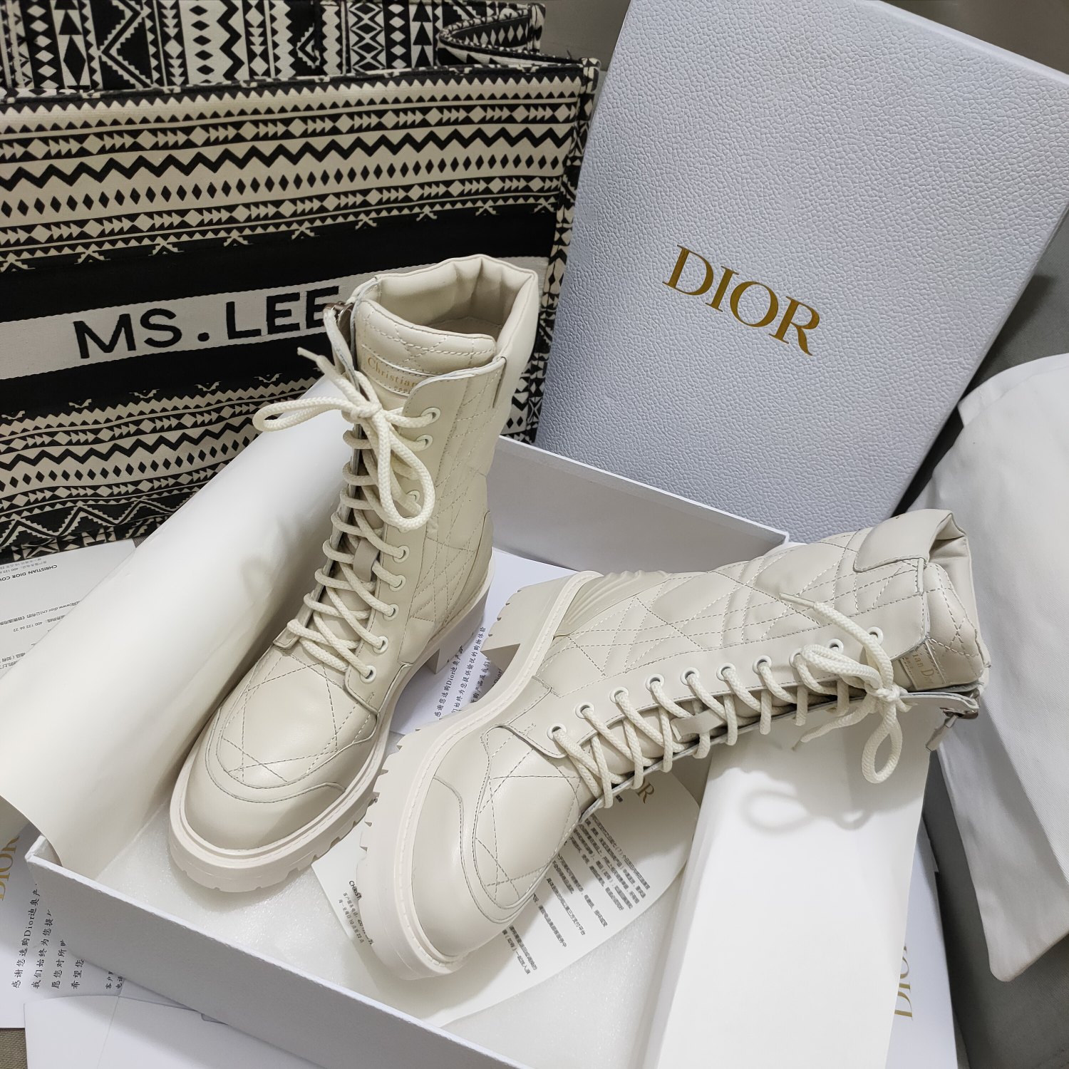Christian Dior Women’s D-Leader Ankle Boot White For Women CD KCI733CQC_S03W