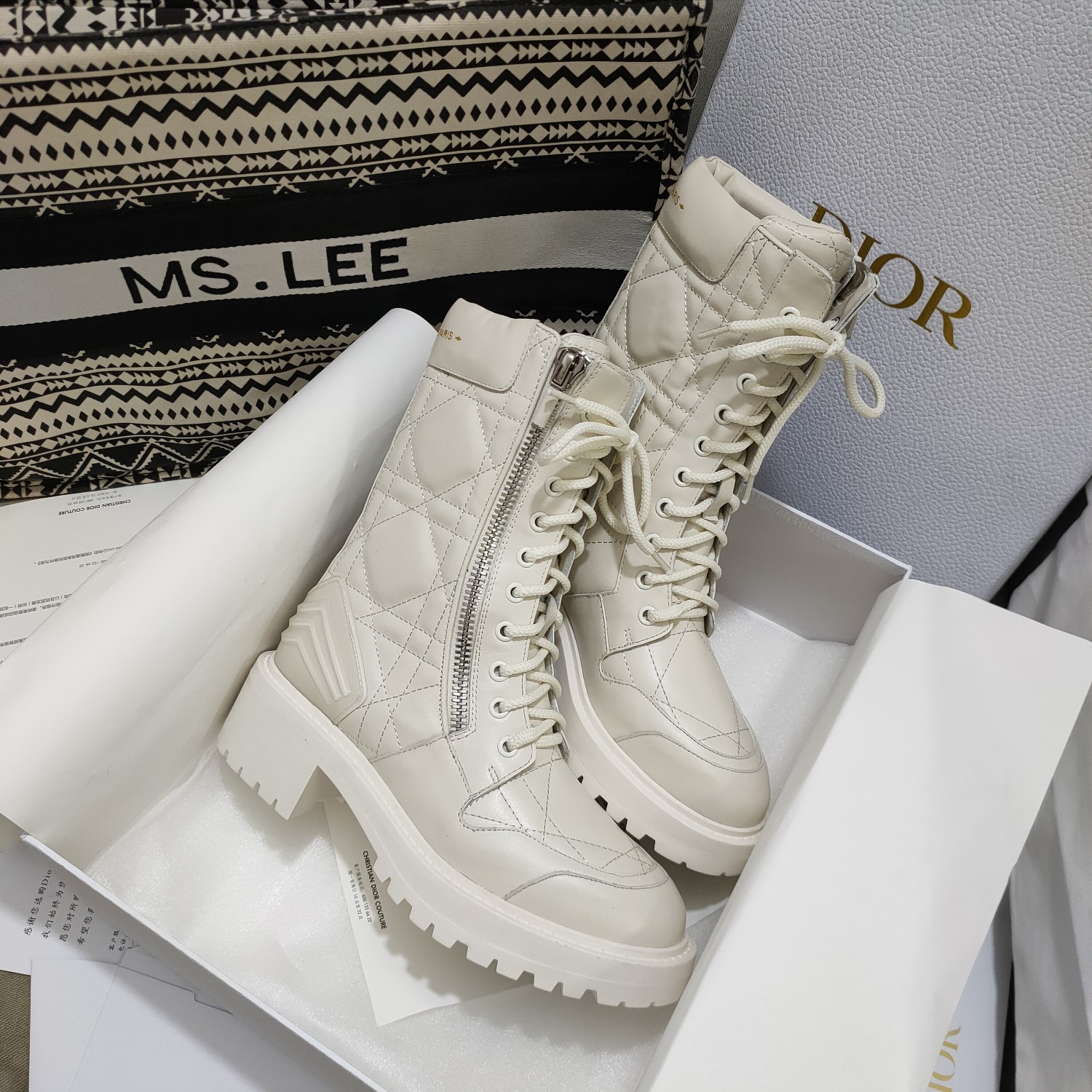 Christian Dior Women’s D-Leader Ankle Boot White For Women CD KCI733CQC_S03W