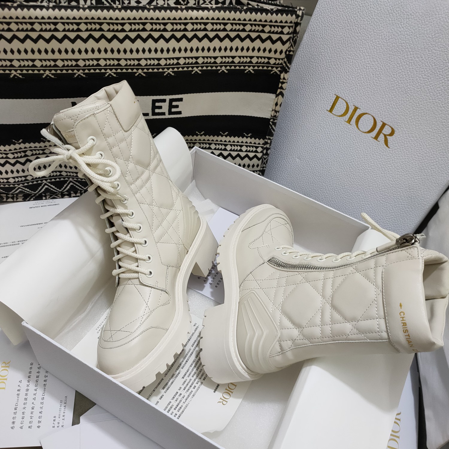 Christian Dior Women’s D-Leader Ankle Boot White For Women CD KCI733CQC_S03W