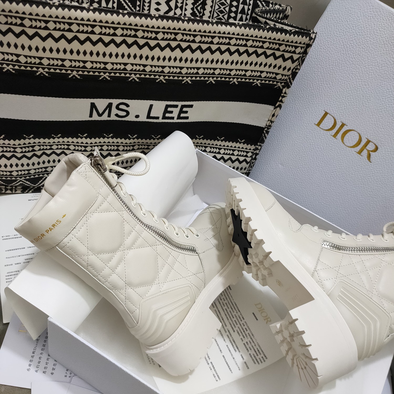 Christian Dior Women’s D-Leader Ankle Boot White For Women CD KCI733CQC_S03W