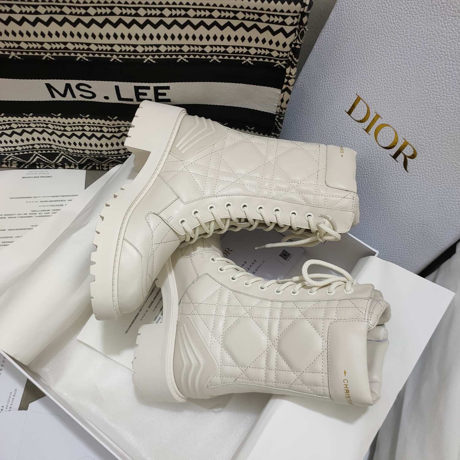Christian Dior Women’s D-Leader Ankle Boot White For Women CD KCI733CQC_S03W