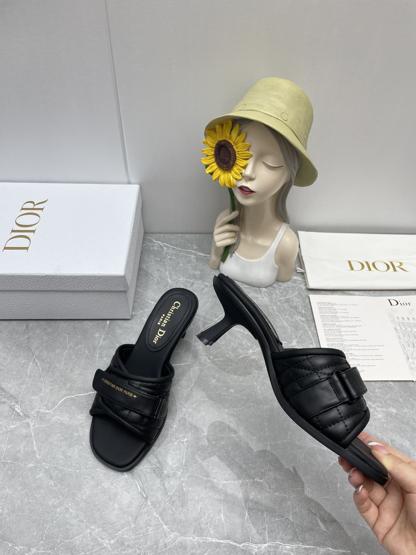 Christian Dior Women’s Dio(r)evolution Heeled Slide Black For Women CD KCQ731CQC_S900