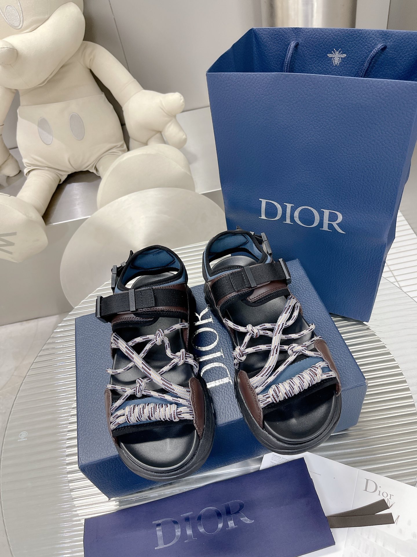 Christian Dior Women’s Dior H-Town Sandal Brown And Blue For Women CD