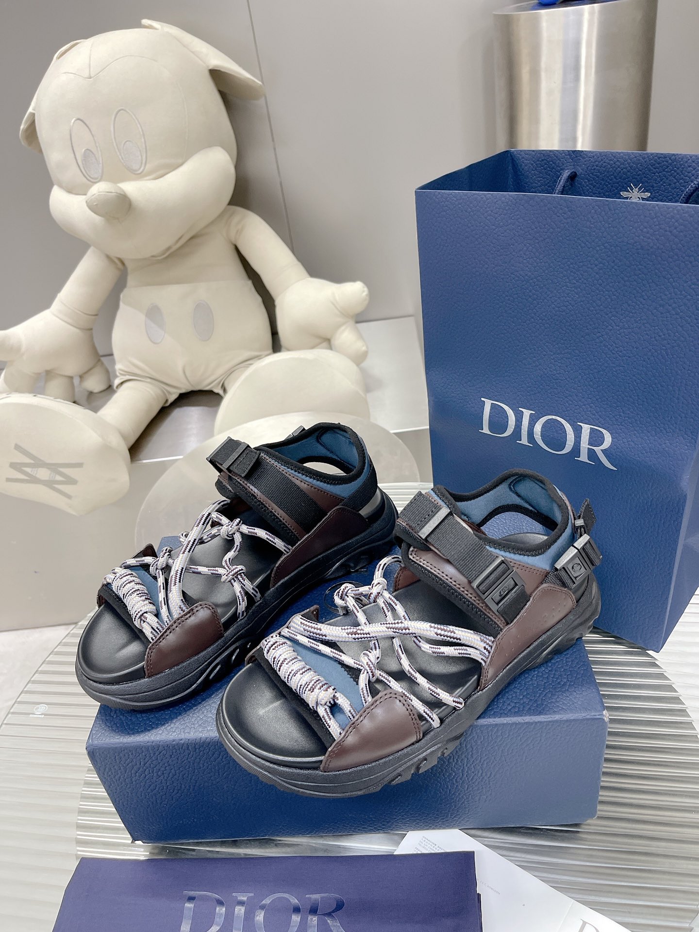 Christian Dior Women’s Dior H-Town Sandal Brown And Blue For Women CD